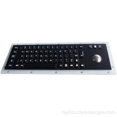 IP65 dynamic vandal proof black metal keyboard with trackba